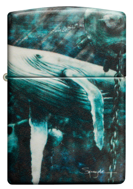 Zippo Spazuk Blue Whale 540 Matte Color Design Lighter 