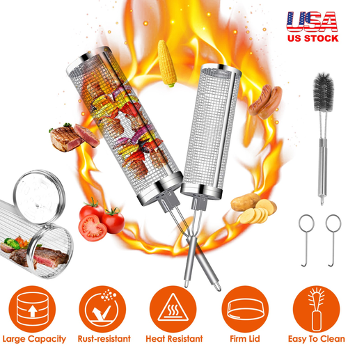 2Pack Rolling Grill Baskets 