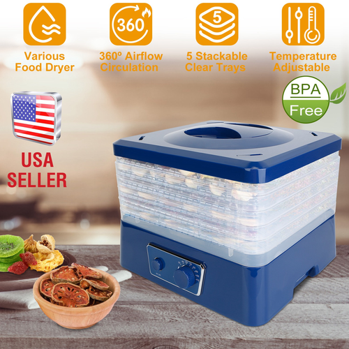 5-Tray Electric Food Dehydrator Multi-Tier Fruit Preserver Machine