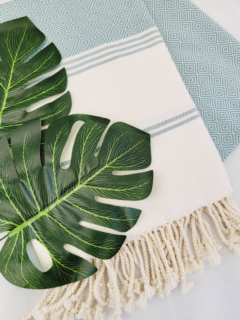 100% COTTON THROW BLANKET 40"X70"-Easy fold throw TURQUOISE
