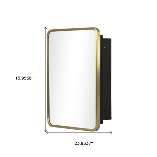 16" Gold Metal Framed Mirror Set