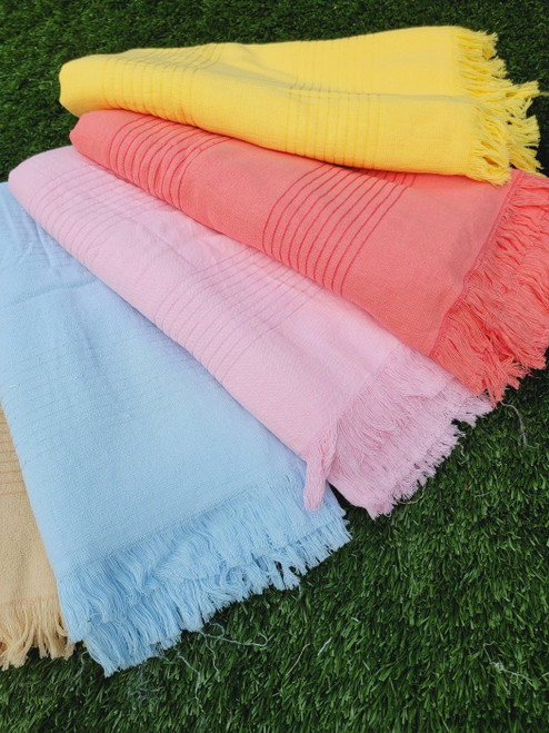 One sided Terry Towel - Sand free beach and Bath towel- Blue