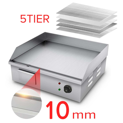 Electric Stainless Steel Flat Griddle Grill BBQ Hot Plate W **