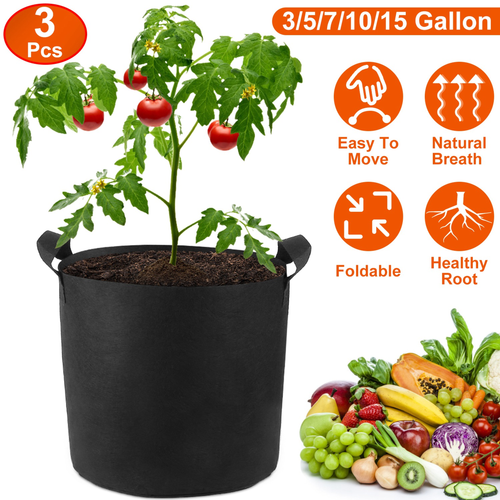 3 Pack Plant Grow Bags Potato Vegetable Planter Bags 