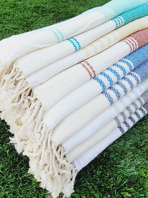Turkish Beach/Bath Towels-Easy Carry Quick Dry Throw - Yellow