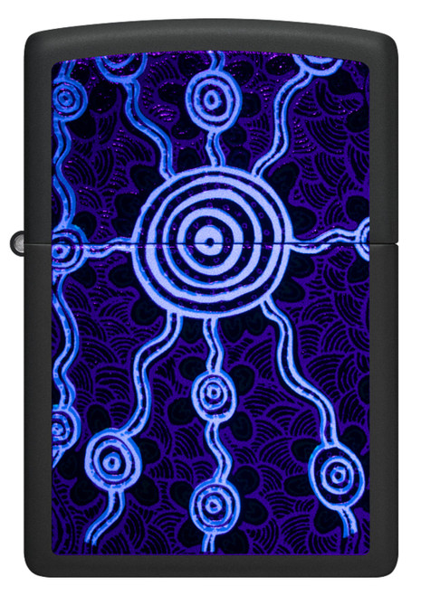 Zippo John Smith Gumbula Black Light Design Matte Lighter 