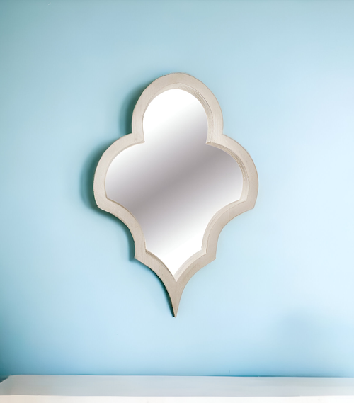 34" Natural Novelty Framed Accent Mirror