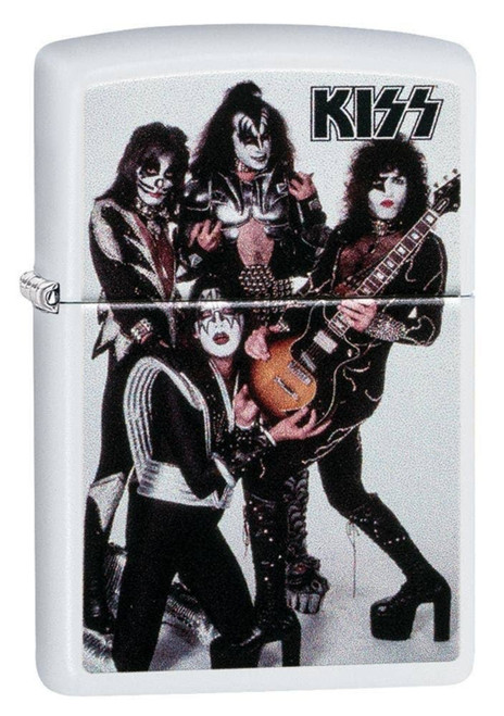 Zippo KISS Rock Band Gene Simmons White Matte Genuine Windproof Lighter 