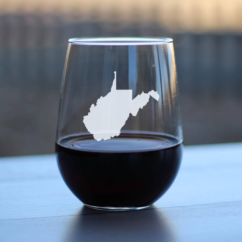 West Virginia Stemless Wine Glass - West Virginians Gifts
