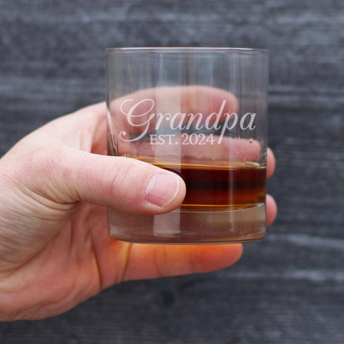 Decorative 2024 New Grandpa Whiskey Rocks Glass -  Gifts