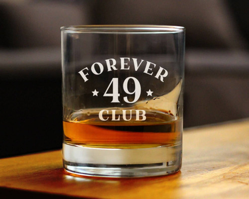 Forever 49 Whiskey Rocks Glass - 50th Birthday Gifts