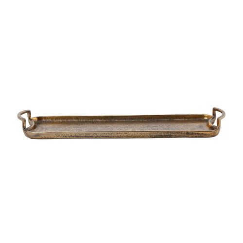 21" Antiqued Gold Cast Iron Vanity Tray