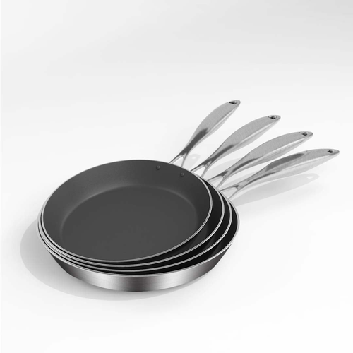 Stainless Steel Fry Pan Frying Pan Induction FryPan Non Stick Interior Skillet