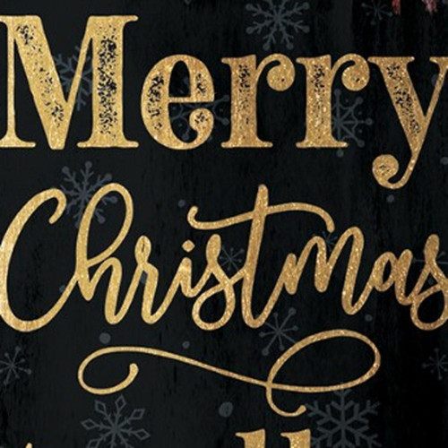 36" Black Gold Red And Green Christmas Tree Solid Wood Porch Sign