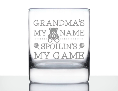 Spoilin' Grandma Whiskey Rocks Glass - Mother's Day Gifts