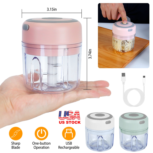 Mini Electric Garlic Chopper 8.45OZ Cordless Garlic