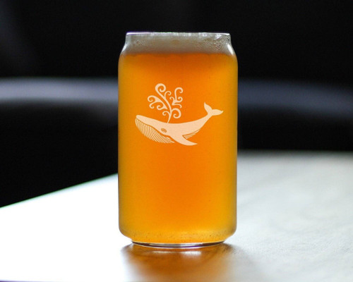 Whale Beer Can Pint Glass - Ocean Beach Gifts and Decor