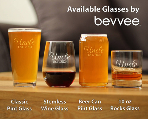 Decorative 2024 Uncle Pint Glass for Beer - New Uncle Gifts