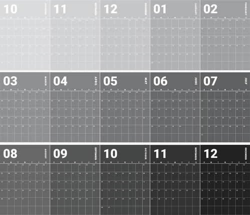 15 Shades of Grey Wall Planner