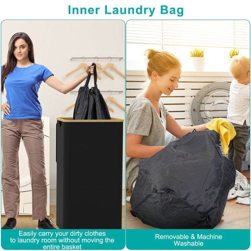 2Pcs Collapsible Laundry Hamper