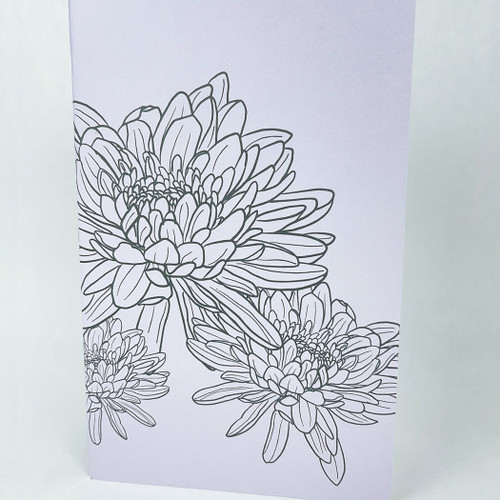 Lilac Inked Flowers Style 2 Handmade Saddle Bound A5 ish sized Notebook