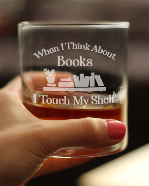 Touch My Shelf Whiskey Rocks Glass - Book Reader Gifts
