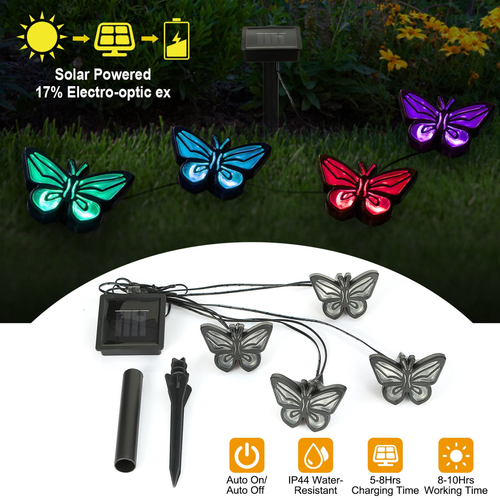 Solar String Light 4 Butterfly Fairy Lights