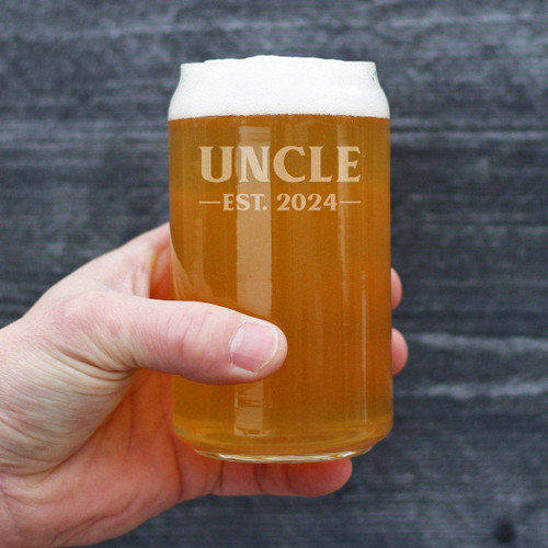 Bold 2024 Uncle Beer Can Pint Glass - New Uncle Gifts