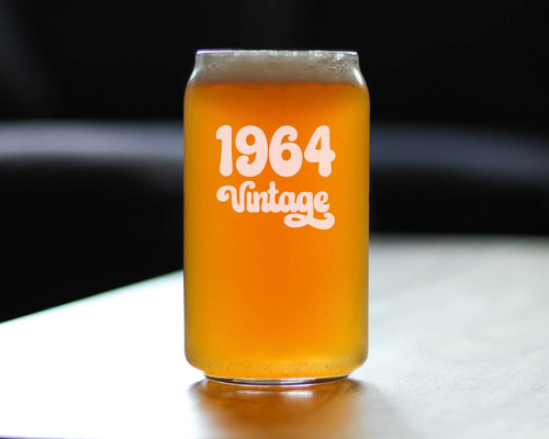 Vintage 1964 Beer Can Pint Glass - 60th Birthday Gifts