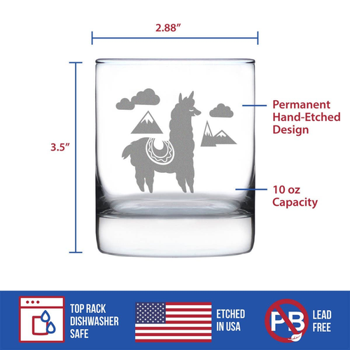 Alpaca Whiskey Rocks Glass - Alpaca Gifts and Decor