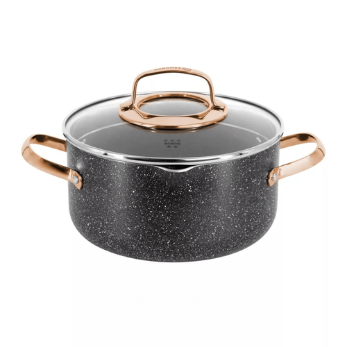 Korkmaz Galaksi 7 Piece Non Stick Aluminum Cookware Set Rose Gold