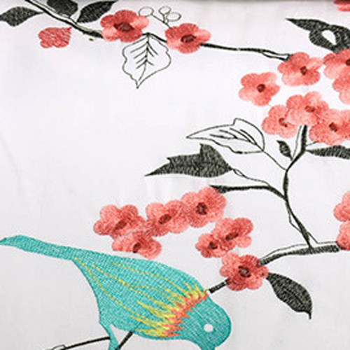 Coral White And Black King Cotton Washable Duvet Cover Set With Two Shams