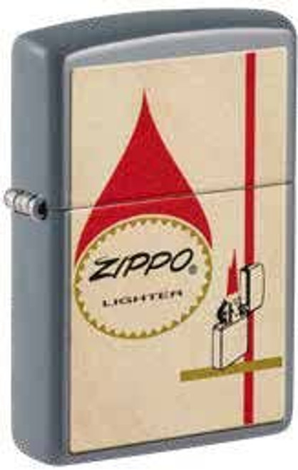 Zippo Retro Lighter Design Flat Gray Base Model 