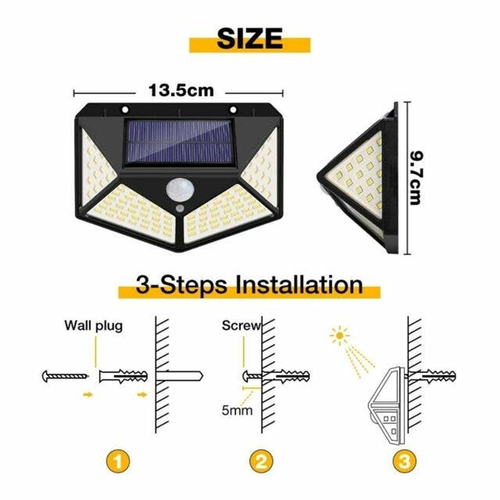 Solar Powered 100-LED Motion Activated Outdoor Light
