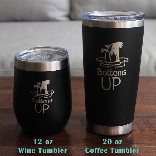 Bottoms Up Whiskey Rocks Glass - Funny Duck Gifts and Decor