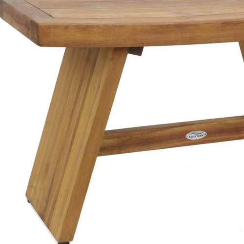 18" X 30" Brown Teak Rectangular Shower Bench