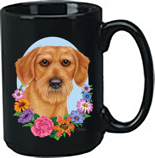 Dachshund Wirehair - Best of Breed Ceramic 15oz Coffee Black Mug