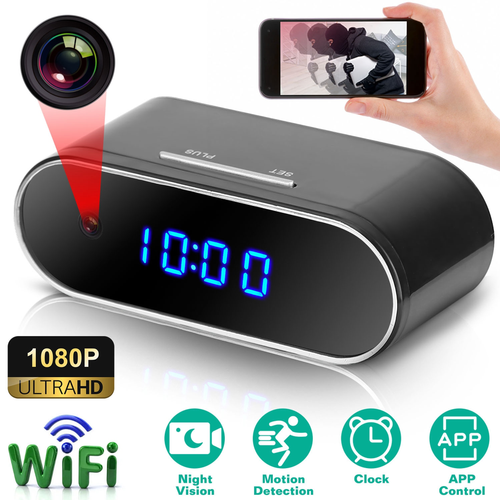 HD 1080P WiFi Alarm Clock Camera Wireless