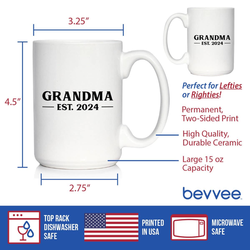 Bold 2024 Grandma Coffee Mug - New Grandma Gifts and Decor