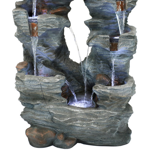 39" Gray Polyresin LED lights Garden Art