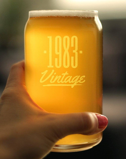 Vintage 1983 Beer Can Pint Glass - 41st Birthday Gifts