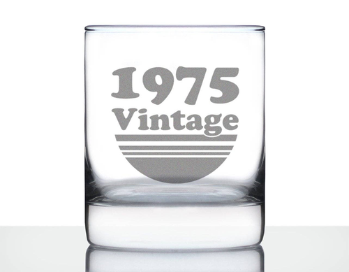 Vintage 1975 Whiskey Rocks Glass - 49th Birthday Gifts