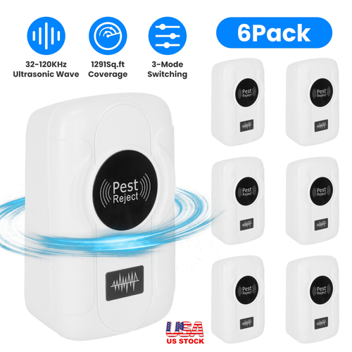 6 Pack 32-120KHz Ultrasonic Insect Repellent 