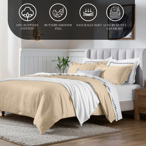 Linen King Cotton Blend Washable Duvet Cover Set