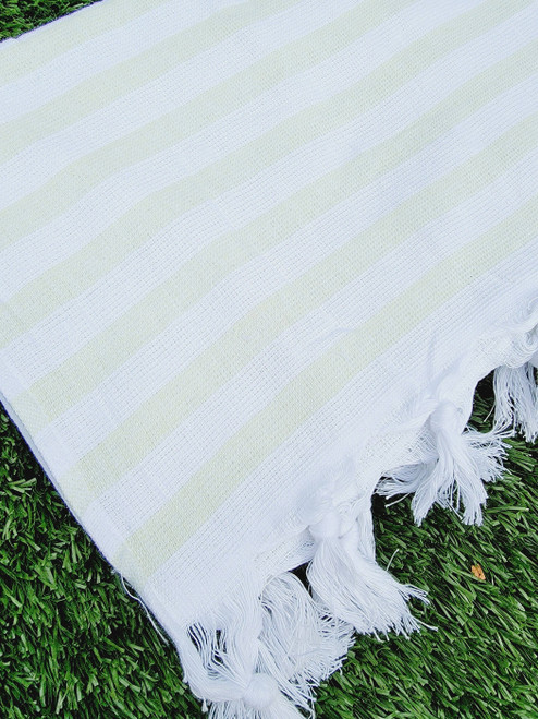 One sided Terry Towel - Sand free beach and Bath towel-Light Green