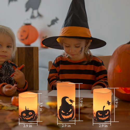 3 Pack Halloween Flameless Candle Lamp 