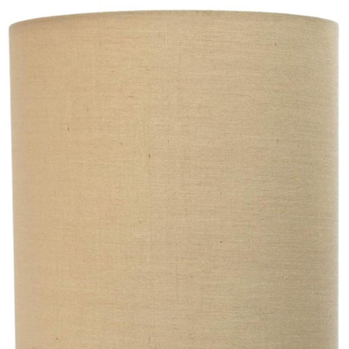 20" Silver Metal USB Table Lamp LED With Tan Drum Shade