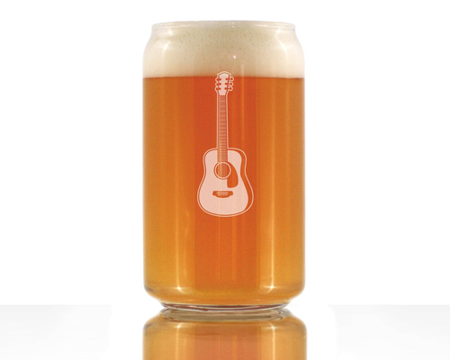 Acoustic Guitar Beer Can Pint Glass - Musician Gifts