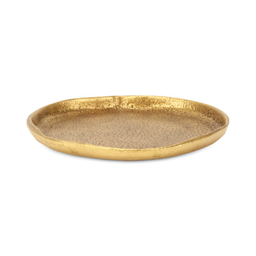 8" Gold Cast Iron Handmade Round Trinket Tray