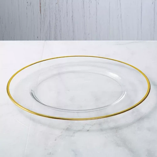 GILT 13" Glass Charger Plate